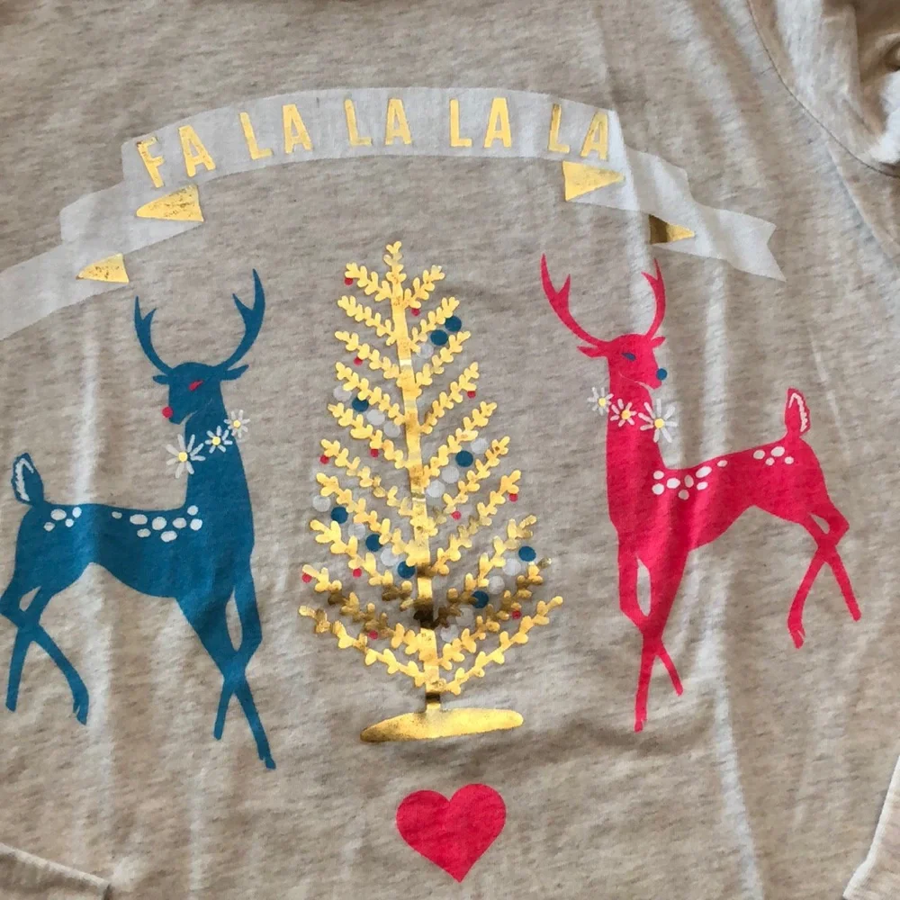 Old Navy Holiday Graphic Long Sleeve Top Size 14